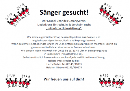 Sänger gesucht